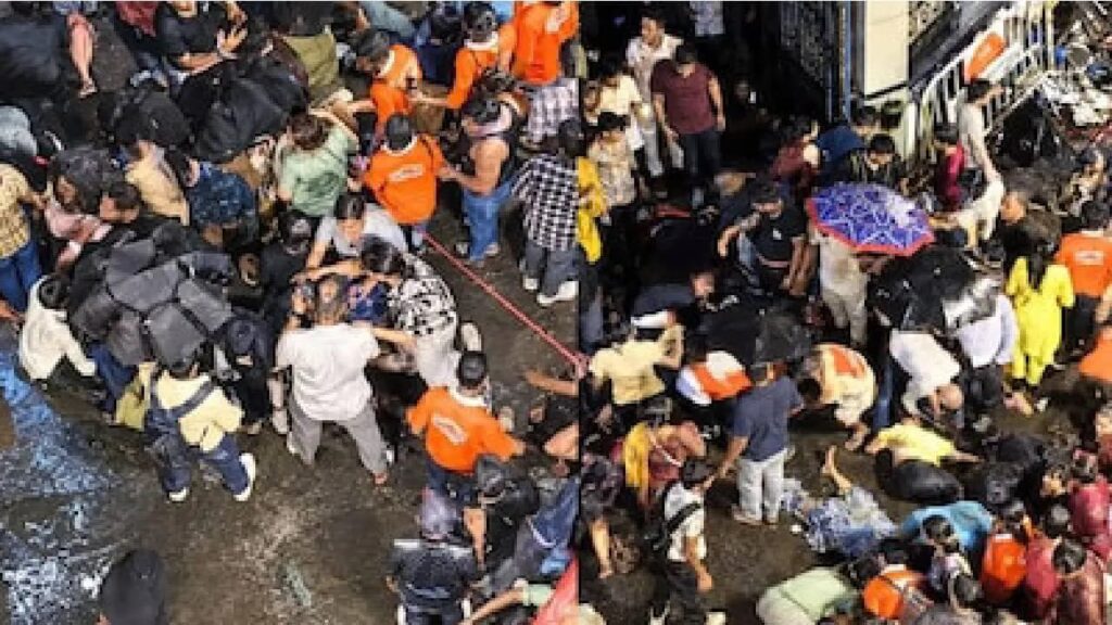 Scene connected with the Chorbagan Durga Puja pandal stampede in north Kolkata