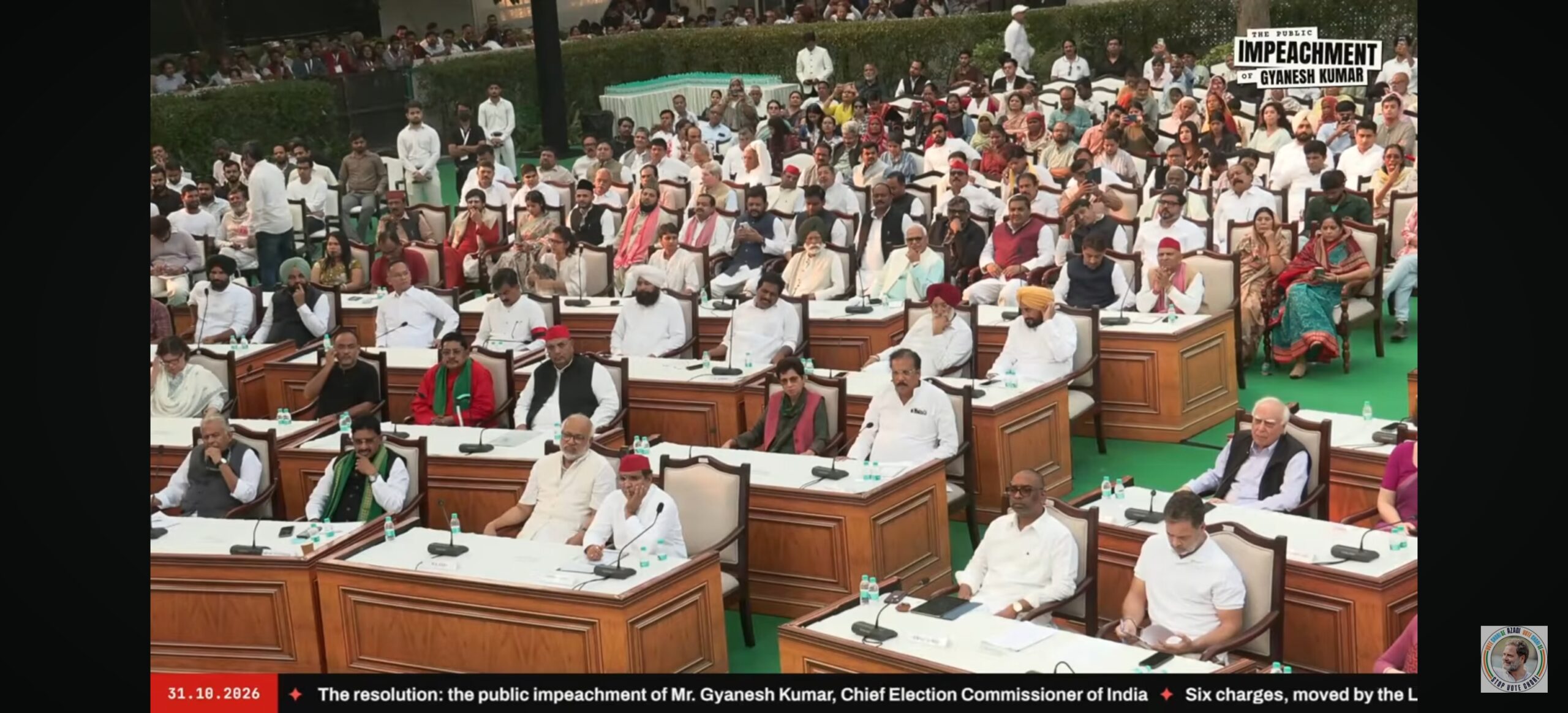 Speaker at the INDIA bloc public impeachment of CEC Gyanesh Kumar, New Delhi, 31 October 2026