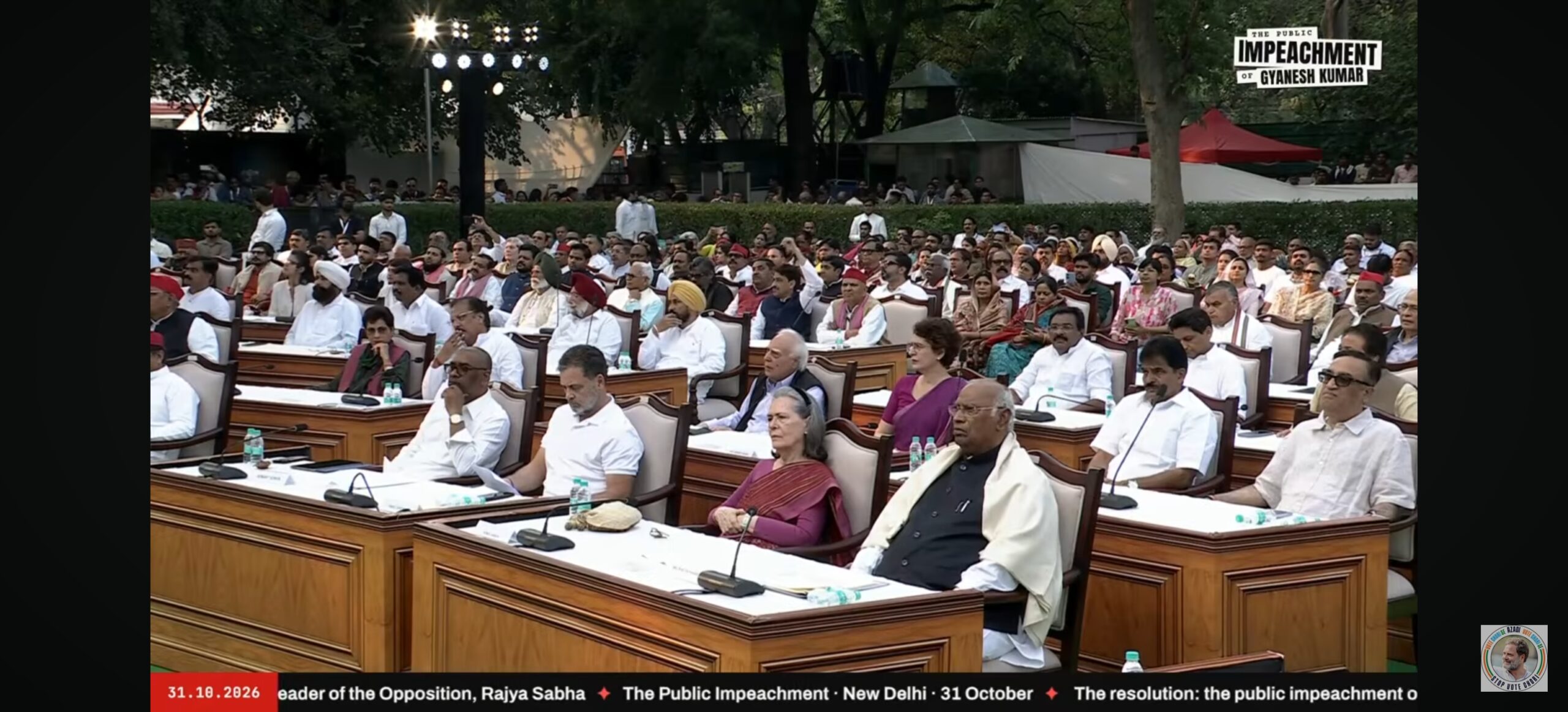 Speaker at the INDIA bloc public impeachment of CEC Gyanesh Kumar, New Delhi, 31 October 2026