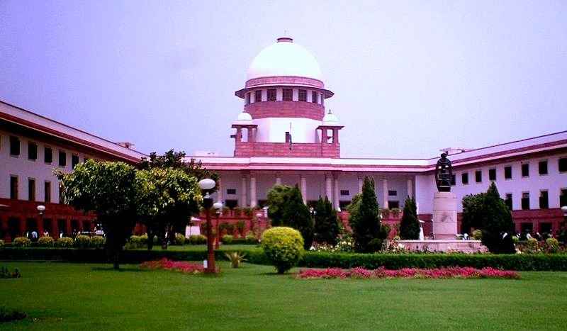 Front view of the Supreme Court of India building in New Delhi
