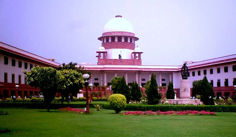 Front view of the Supreme Court of India building in New Delhi