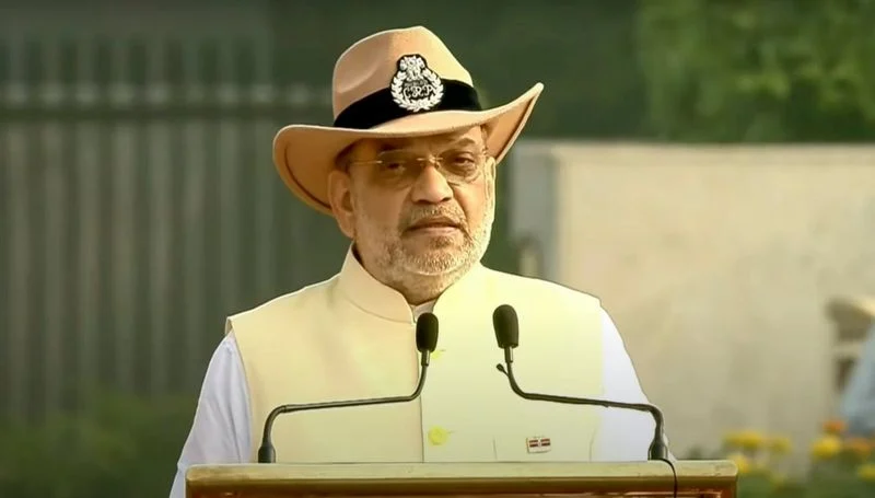 Union Home Minister Amit Shah paying tribute at the National Police Memorial in New Delhi on Police Commemoration Day