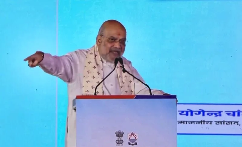 Union Home Minister Amit Shah speaking at the launch of Delhi Jal Board sewage projects for the Yamuna in Delhi