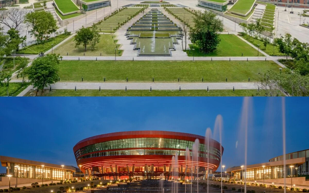 The Bharat Mandapam convention centre at Pragati Maidan, New Delhi