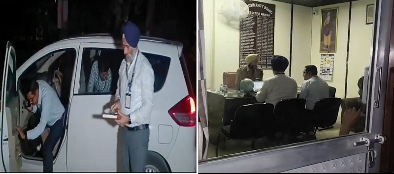 A CBI team visiting the Mansa City-2 police station around midnight in Punjab