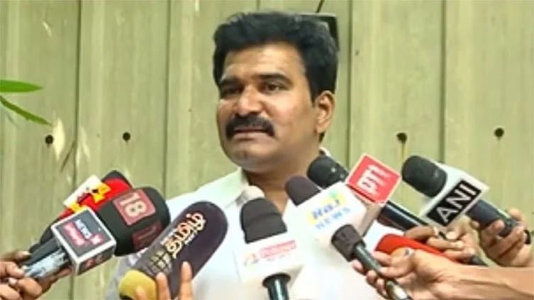 Tamil Nadu Energy Minister CTR Nirmal Kumar speaking to reporters