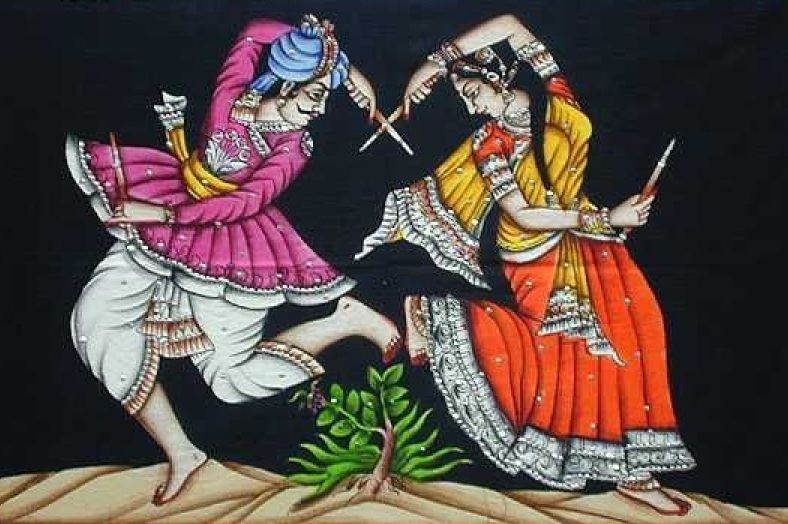 People performing dandiya raas during Navratri celebrations