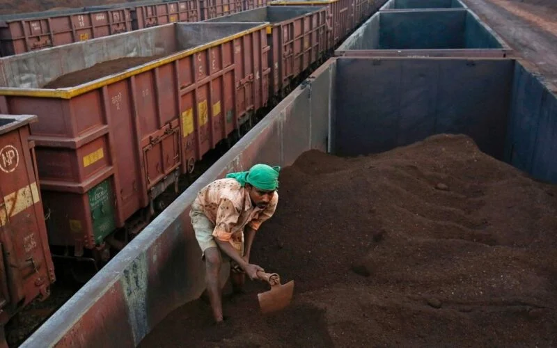 Iron ore production and Indian Railways freight, representative image of core sector output