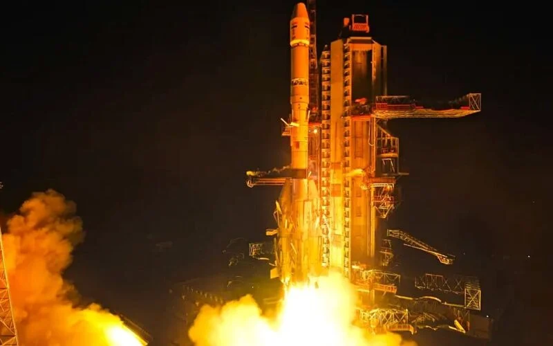 ISRO rocket on the launch pad at Sriharikota ahead of the NVS-03 mission