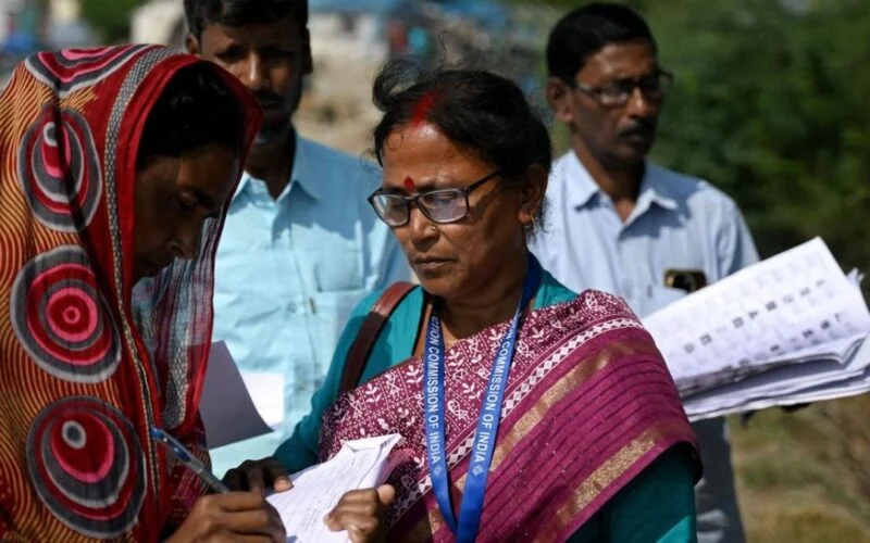Election staff during the Special Intensive Revision of electoral rolls