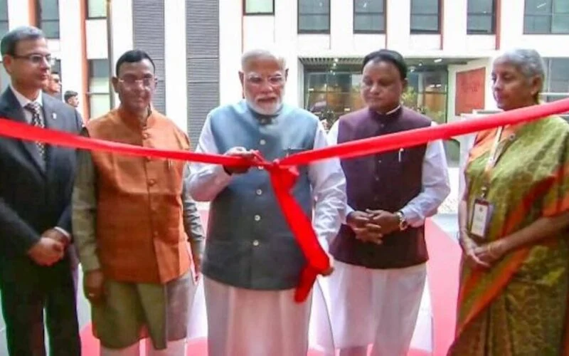Prime Minister Narendra Modi at the inauguration of the RBI data centre and training institute near Bhubaneswar
