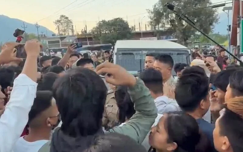 Protesters gathered in Pasighat, Arunachal Pradesh, against the proposed Siang Upper Multipurpose Project