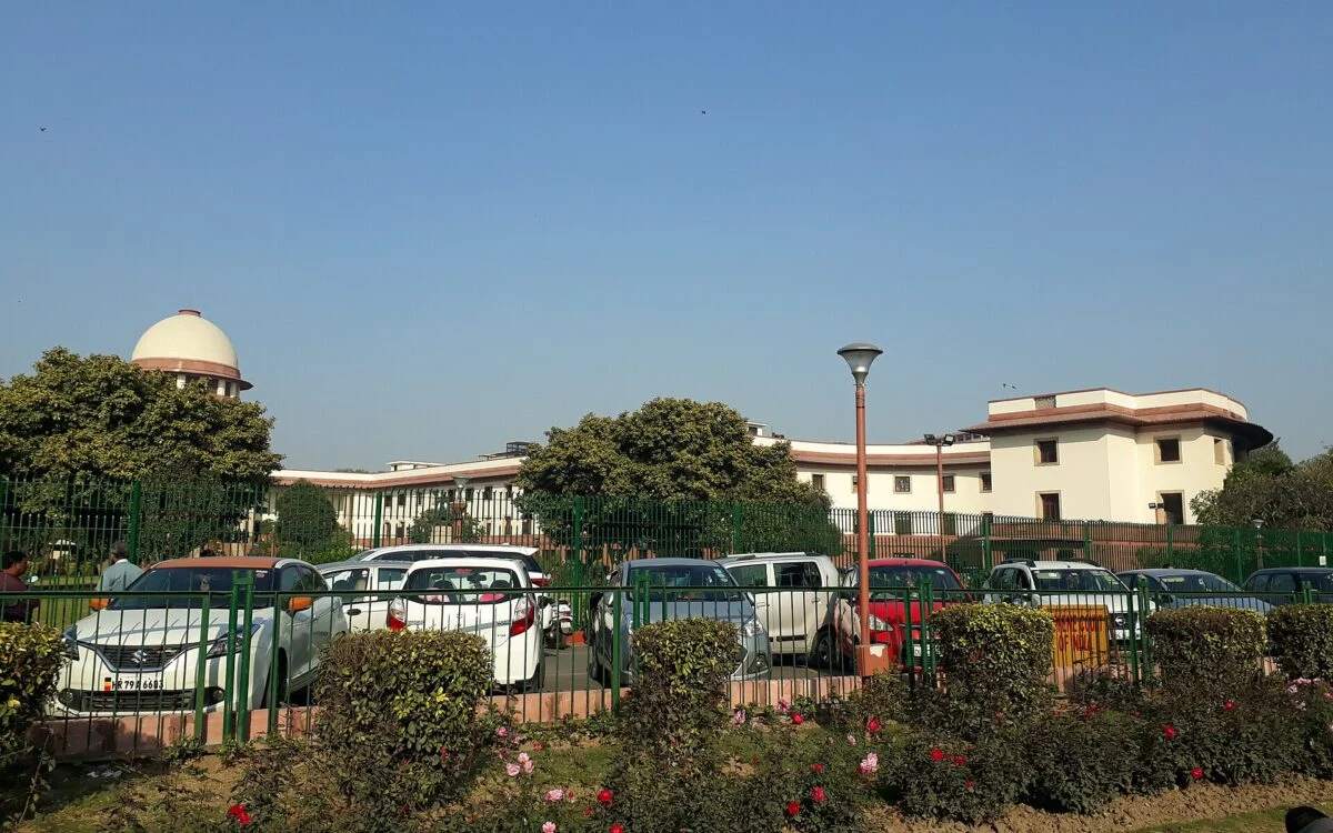 Front view of the Supreme Court of India building in New Delhi