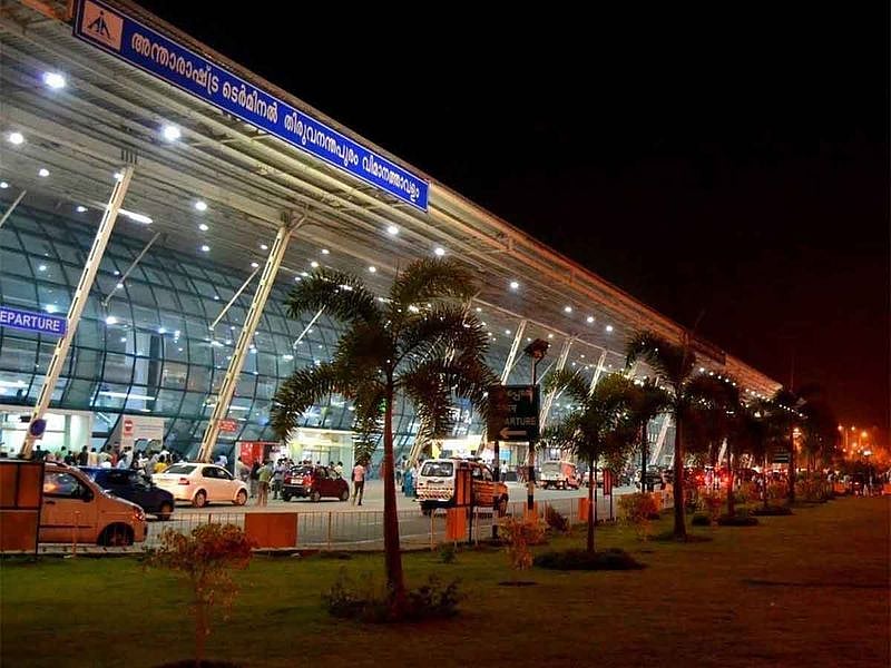 Thiruvananthapuram International Airport, where flights are suspended for the Arattu temple procession