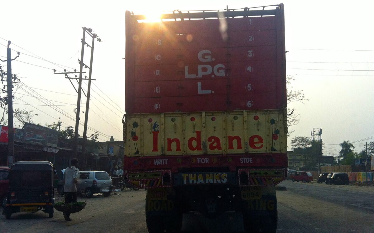 A goods truck on a road in India